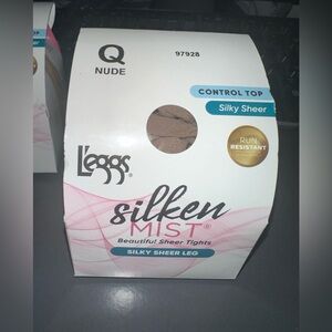 L’eggs Silken Mist Control Top Pantyhose Size Q Color Is Nude 97928